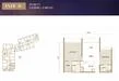 Floor plan: 3-bedroom 2-bathroom unit; features: open-plan kitchen-dining-living, master bedroom with ensuite bathroom, balcony off living room, utility room, laundry area, central foyer, 1 car porch.