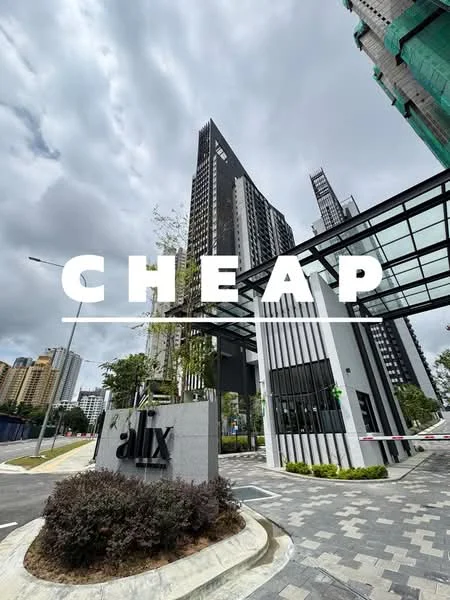 Exterior type: high-rise condominium; features: glass curtain wall, modern architectural design, landscaped entrance, paved walkway, signage at entrance, surrounded by greenery, multiple storeys, parking area visible; style: modern.
