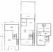 Floor plan: 3-bedroom 3-bathroom unit; features: open-plan kitchen-dining-living, master bedroom with ensuite bathroom, bedroom 2 with shared bathroom, utility room, balcony off living room, private yard, central foyer, 1 car porch.