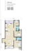 Floor plan: 2-bedroom 2-bathroom unit; features: open-plan kitchen-dining-living, master bedroom with ensuite bathroom, bedroom 2 with shared bathroom, utility room, balcony off living room, central foyer, 1 car porch.