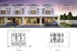 Floor plan: 4-bedroom 4-bathroom unit; features: open-plan kitchen-dining-living, master bedroom with ensuite bathroom, all bedrooms with windows, balcony off master, utility room, double-volume car porch, central foyer, 2 car porch, private yard, laundry area, store room, straight corridor.