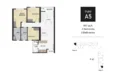 Floor plan: 2-bedroom 2-bathroom unit; features: open-plan kitchen-dining-living, master bedroom with ensuite bathroom, bedroom 2 with shared bathroom, utility room, balcony off living room, central foyer, 1 car porch, 1,000 sqft built-up.
