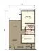 Floor plan: 1-bedroom 1-bathroom unit; features: open-plan kitchen-dining-living, master bedroom with ensuite bathroom, utility room, central foyer.