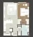 Floor plan: 2-bedroom 2-bathroom unit; features: open-plan kitchen-dining-living, master bedroom with ensuite bathroom, bedroom 2 with shared bathroom, utility room, balcony off living room, central foyer, 1 car porch.