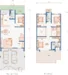 Floor plan: 4-bedroom 3-bathroom unit; features: open-plan kitchen-dining-living, master bedroom with ensuite bathroom, bedroom 2 with shared bathroom, utility room, balcony off living room, private yard, central foyer, 2 car porch.
