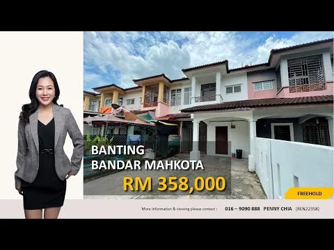 Exterior type: linked terrace house; features: two-storey building, cream painted facade, red tiled roof, front porch area, white fence, manicured lawn, multiple windows, balconies on upper floor; style: modern.