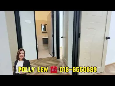 Room features: wooden flooring, neutral wall colour, black door frames, doorway openings, mirror, vanity, bathroom fixtures, light fixture; style: modern.