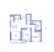 Floor plan: 3-bedroom 2-bathroom unit; features: open-plan kitchen-dining-living, master bedroom with ensuite bathroom, bedroom 2 with shared bathroom, utility room, balcony off living room, central foyer, 2 car porch.