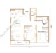 Floor plan: 3-bedroom 2-bathroom unit; features: open-plan kitchen-dining-living, master bedroom with ensuite bathroom, bedroom 2 with shared bathroom, utility room, balcony off living room, central foyer, 1 car porch.