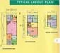 Floor plan: 3-bedroom 2-bathroom unit; features: open-plan kitchen-dining-living, master bedroom with ensuite bathroom, bedroom 2 with shared bathroom, utility room, balcony off living room, central foyer, 2 car porch, 1,200 sqft built-up.