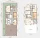 Floor plan: 4-bedroom 3-bathroom unit; features: open-plan kitchen-dining-living, master bedroom with ensuite bathroom, bedroom 2 with shared bathroom, utility room, balcony off living room, private yard, central foyer, 2 car porch, 1,800 sqft built-up.