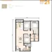 Floor plan: 2-bedroom 1-bathroom unit; features: open-plan kitchen-dining-living, master bedroom with ensuite bathroom, all bedrooms with windows, balcony off living room, utility room, laundry area, central foyer.