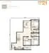 Floor plan: 3-bedroom 2-bathroom unit; features: open-plan kitchen-dining-living, master bedroom with ensuite bathroom, bedroom 2 with shared bathroom, utility room, central foyer, balcony off living room, 2 car porch, 1,200 sqft built-up.