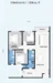Floor plan: 3-bedroom 2-bathroom unit; features: open-plan kitchen-dining-living, master bedroom with ensuite bathroom, bedroom 2 with shared bathroom, balcony off living room, utility room, laundry area, central foyer, 2 car porch.