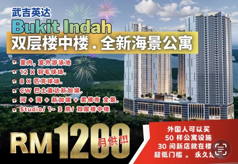 Exterior type: high-rise condominium; features: multiple balconies, swimming pool, modern facade, glass curtain wall, landscaped garden, outdoor amenities, city skyline view, elevated structure, parking facilities; style: modern.