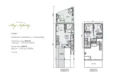 Floor plan: 2-bedroom 2-bathroom unit; features: open-plan kitchen-dining-living, master bedroom with ensuite bathroom, bedroom 2 with shared bathroom, utility room, balcony off living room, central foyer, 1 car porch, laundry area.