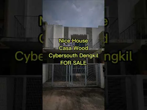 Exterior type: linked terrace house; features: two-storey building, white painted facade, metal gate, balcony on the upper floor, concrete flooring, fenced perimeter, front porch area, staircase leading to the upper floor; style: modern.