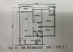 Floor plan: 2-bedroom 1-bathroom unit; features: open-plan kitchen-dining-living, master bedroom with ensuite bathroom, bedroom 2 with shared bathroom, utility room, balcony off living room, central foyer.