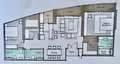 Floor plan: 3-bedroom 2-bathroom unit; features: open-plan kitchen-dining-living, master bedroom with ensuite bathroom, balcony off living room, utility room, laundry area, central foyer, 2 car porch, 1,250 sqft built-up.