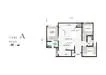 Floor plan: 2-bedroom 2-bathroom unit; features: open-plan kitchen-dining-living, master bedroom with ensuite bathroom, bedroom 2 with shared bathroom, balcony off living room, utility room, laundry area, central foyer.