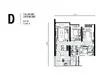 Floor plan: 3-bedroom 2-bathroom unit; features: open-plan kitchen-dining-living, master bedroom with ensuite bathroom, balcony off living room, utility room, laundry area, central foyer, 2 car porch.
