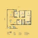 Floor plan: 3-bedroom 2-bathroom unit; features: open-plan kitchen-dining-living, master bedroom with ensuite bathroom, bedroom 2 with shared bathroom, utility room, central foyer, 1 car porch, balcony off living room.