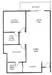 Floor plan: 2-bedroom 1-bathroom unit; features: open-plan kitchen-dining-living, master bedroom with ensuite bathroom, bedroom 2 with shared bathroom, utility room, central foyer.