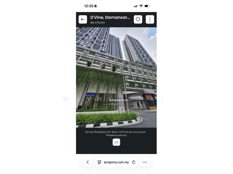 Exterior type: high-rise condominium; features: glass curtain wall, greenery on facade, recessed balconies, multiple storeys, modern architectural design, landscaped entrance, parking area visible; style: modern.