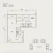 Floor plan: 2-bedroom 1-bathroom unit; features: open-plan kitchen-dining-living, master bedroom with ensuite bathroom, bedroom 2 with shared bathroom, utility room, balcony off living room, central foyer, 1 car porch.