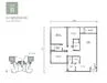 Floor plan: 2-bedroom 2-bathroom unit; features: open-plan kitchen-dining-living, master bedroom with ensuite bathroom, bedroom 2 with shared bathroom, utility room, balcony off living room, central foyer, 1 car porch.