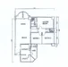 Floor plan: 2-bedroom 1-bathroom unit; features: open-plan kitchen-dining-living, master bedroom with ensuite bathroom, bedroom 2 with shared bathroom, utility room, central foyer, 1 car porch.
