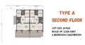 Floor plan: 4-bedroom 3-bathroom unit; features: open-plan kitchen-dining-living, master bedroom with ensuite bathroom, balcony off living room, utility room, laundry area, central foyer, 2 car porch, 1,500 sqft built-up.