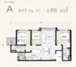 Floor plan: 3-bedroom 2-bathroom unit; features: open-plan kitchen-dining-living, master bedroom with ensuite bathroom, bedroom 2 with shared bathroom, balcony off living room, utility room, laundry area, central foyer, 2 car porch.