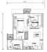 Floor plan: 3-bedroom 2-bathroom unit; features: open-plan kitchen-dining-living, master bedroom with ensuite bathroom, bedroom 2 with shared bathroom, utility room, balcony off living room, central foyer, 1 car porch.