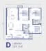 Floor plan: 3-bedroom 2-bathroom unit; features: open-plan kitchen-dining-living, master bedroom with ensuite bathroom, balcony off living room, utility room, laundry area, central foyer, 2 car porch, 1,200 sqft built-up.
