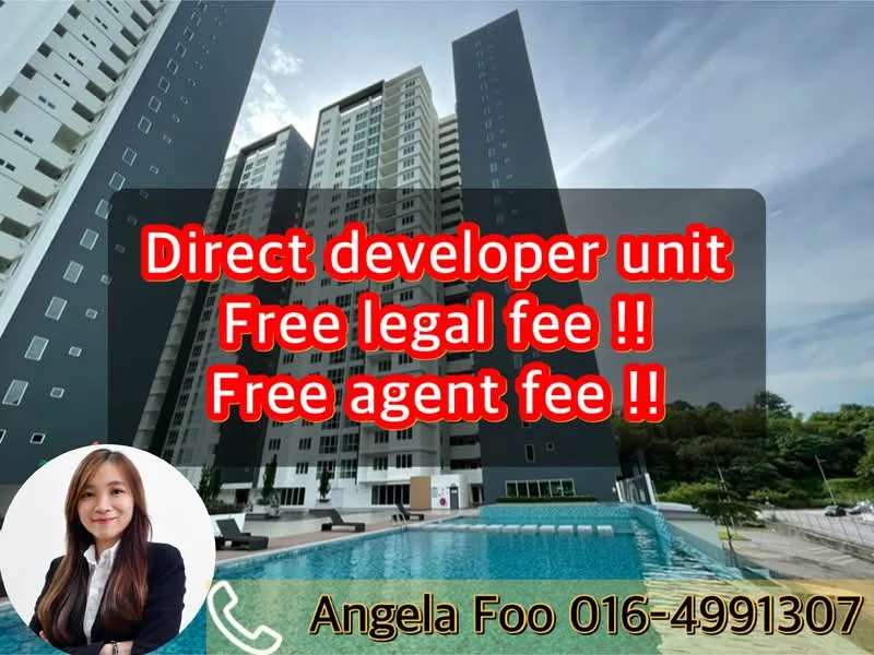 Exterior type: high-rise condominium; features: glass curtain wall, swimming pool, pool deck with loungers, surrounded by greenery, multiple storeys, modern facade; style: modern.