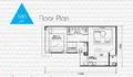 Floor plan: 1-bedroom 1-bathroom unit; features: open-plan kitchen-dining-living, master bedroom with ensuite bathroom, utility room, balcony off living room.