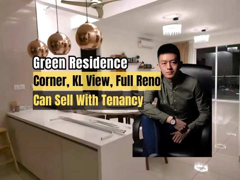 Kitchen features: white cabinetry, marble countertop, stainless-steel sink, chrome pull-down faucet, built-in oven, freestanding range oven, recessed LED downlights, pendant lights, open shelving, tile flooring, floor-to-ceiling windows, city view; style: modern; view: city.