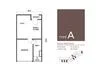 Floor plan: 1-bedroom 1-bathroom unit; features: open-plan kitchen-dining-living, master bedroom with ensuite bathroom, utility room, central foyer.