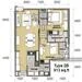 Floor plan: 2-bedroom 2-bathroom unit; features: open-plan kitchen-dining-living, master bedroom with ensuite bathroom, bedroom 2 with shared bathroom, utility room, balcony off living room, central foyer, 1 car porch, 1,114 sqft built-up.