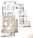 Floor plan: 3-bedroom 2-bathroom unit; features: open-plan kitchen-dining-living, master bedroom with ensuite bathroom, balcony off living room, utility room, laundry area, 2 car porch, central foyer, all bedrooms with windows.