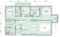 Floor plan: 3-bedroom 2-bathroom unit; features: open-plan kitchen-dining-living, master bedroom with ensuite bathroom, bedroom 2 with shared bathroom, utility room, central foyer, balcony off living room, 2 car porch, 1,250 sqft built-up.