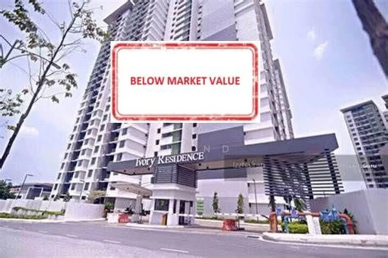 Exterior type: high-rise condominium; features: glass curtain wall, white painted facade, projecting balconies, double-volume main lobby, manicured lawn, paved walkway, security guard house at entrance, gated entry; style: modern.