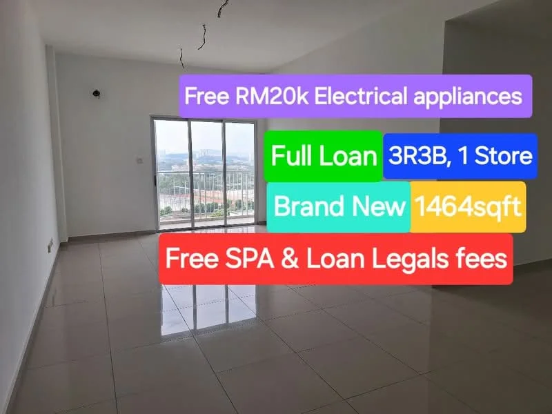 Room features: white painted walls, glossy tile flooring, large floor-to-ceiling windows, natural light, open layout, no visible furniture, neutral color scheme, high ceiling; style: modern; view: city.