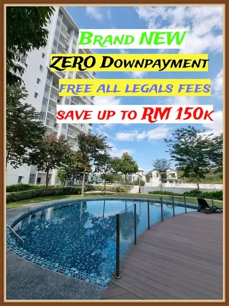 Exterior type: swimming pool deck; features: infinity pool, pool deck with loungers, landscaped garden, manicured lawn, modern apartment building in background, glass railing, tropical landscaping, sunny weather, blue sky with clouds; style: modern.