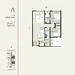 Floor plan: 2-bedroom 1-bathroom unit; features: open-plan kitchen-dining-living, master bedroom with ensuite bathroom, all bedrooms with windows, balcony off living room, utility room, central foyer.