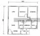 Floor plan: 2-bedroom 1-bathroom unit; features: open-plan kitchen-dining-living, master bedroom with ensuite bathroom, all bedrooms with windows, utility room, central foyer.