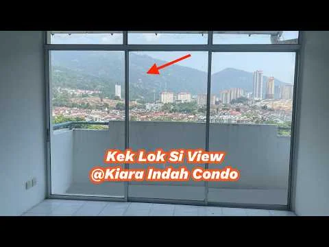 Room features: floor-to-ceiling windows, white painted walls, sliding glass door, tile flooring, mountain view, city skyline view, natural light, open space; style: modern; view: mountain.