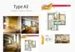 Floor plan: 2-bedroom 2-bathroom unit; features: open-plan kitchen-dining-living, master bedroom with ensuite bathroom, balcony off living room, utility room, central foyer, 1 car porch.