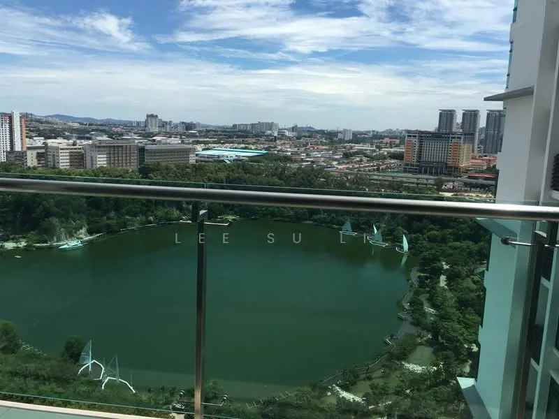 Room view: lake.